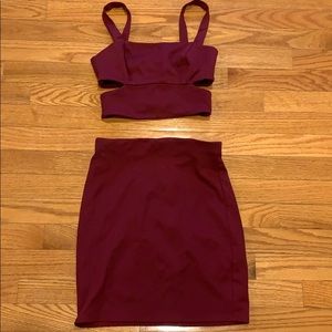 Mini skirt and top set
